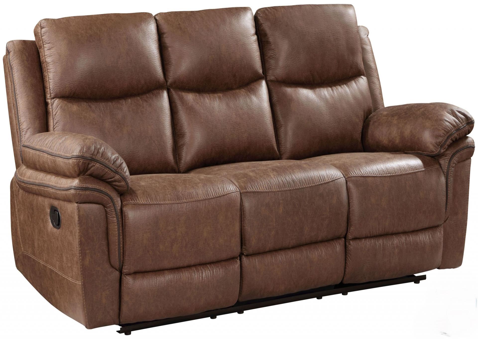 Brown Dual Reclining Sofa and Love seat